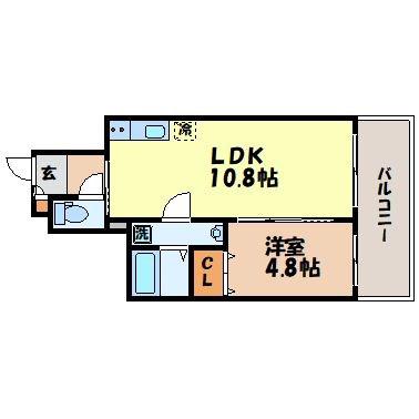 SGB浜町(1LDK/9階)の間取り写真