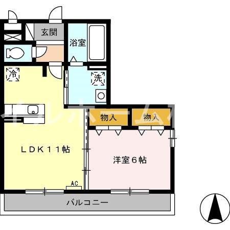 プレジール多米(1LDK/1階)の間取り写真