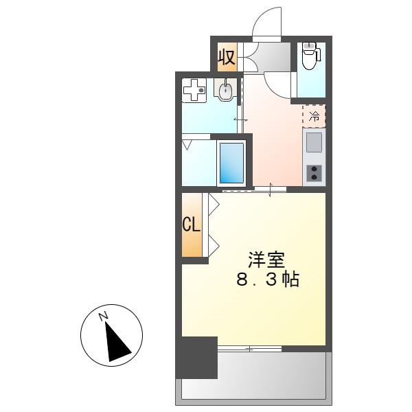 ルーエ本山(1K/4階)の間取り写真