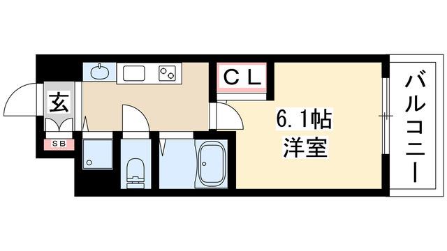 プレサンスSAKAE白川公園II(1K/4階)の間取り写真