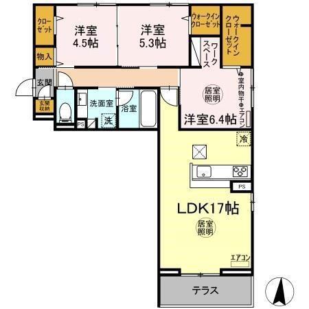 コンフォルト(3LDK/1階)の間取り写真
