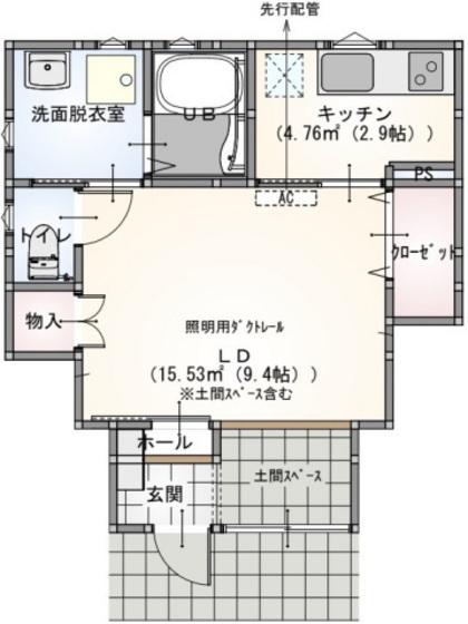 S.A.BOX寺家C棟(ワンルーム/1階)の間取り写真