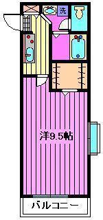 セレソフィア(1K/1階)の間取り写真
