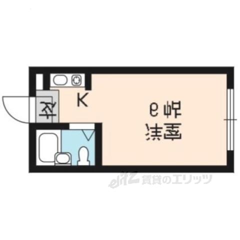 マイデスク下鴨(1K/2階)の間取り写真