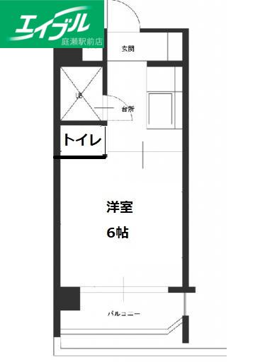平井ビル(1K/2階)の間取り写真