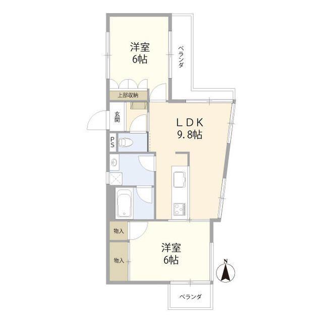 ハイメゾン橋本5(2LDK/2階)の間取り写真