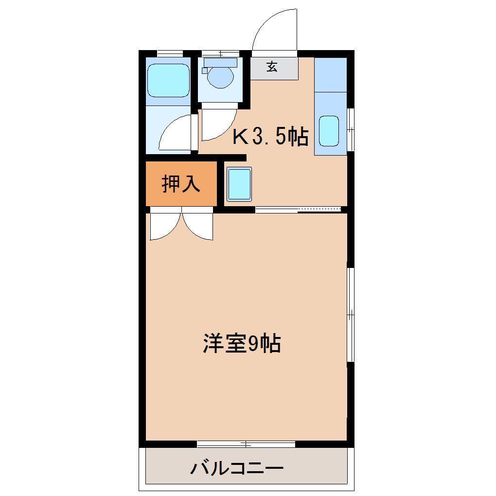 プレシャス清武(1K/1階)の間取り写真