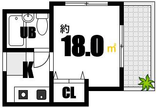 ビッグマム(1K/4階)の間取り写真