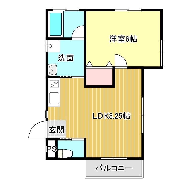 レジデンスムサシ(1LDK/1階)の間取り写真