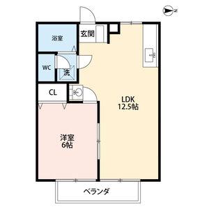 ミライポート(1LDK/2階)の間取り写真