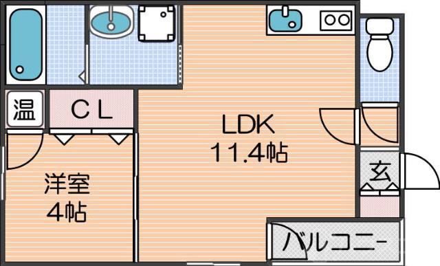オルフェアメゾン清水丘壱番館(1LDK/3階)の間取り写真