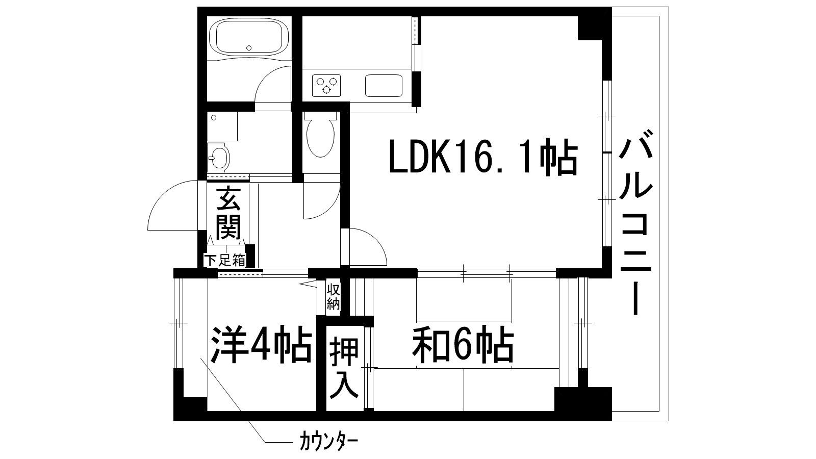 グランツ川西(2LDK/3階)の間取り写真