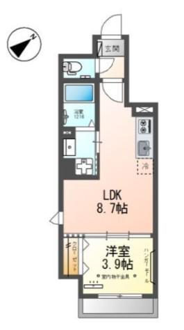 ピーニャ市川(1LDK/4階)の間取り写真