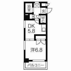シャンポール大須(1DK/7階)の間取り写真