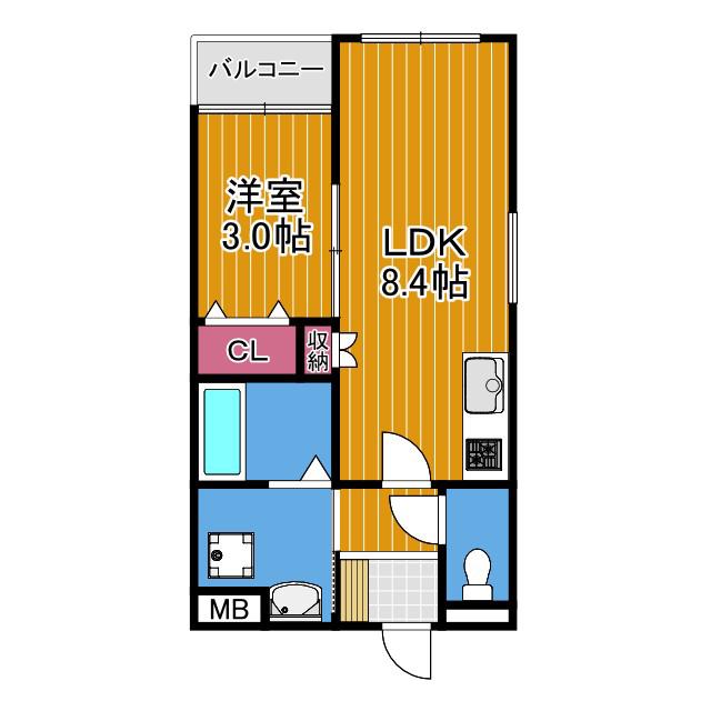 林4丁目アパート(1LDK/1階)の間取り写真
