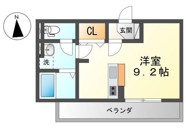 セジュールオッツM(ワンルーム/3階)の間取り写真