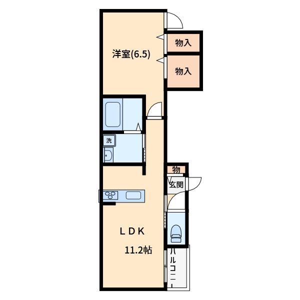 YSジュピター(1LDK/1階)の間取り写真