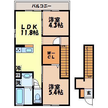 フォルホータ(2LDK/2階)の間取り写真
