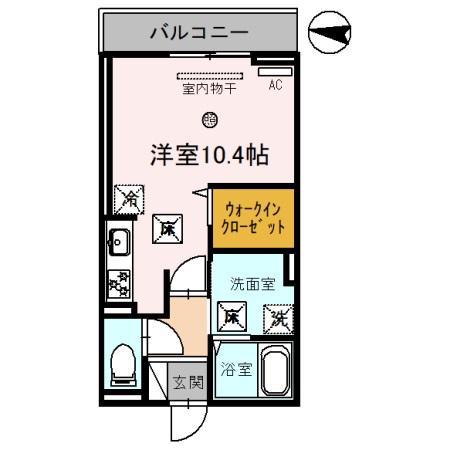 ドマーニ巽(ワンルーム/1階)の間取り写真
