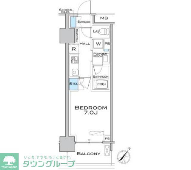 MFPRコート武蔵小山(1K/6階)の間取り写真