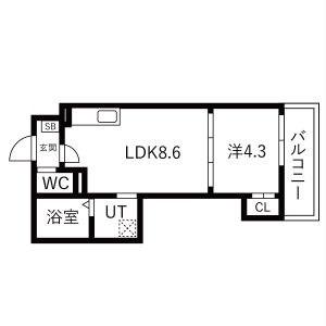 AXIA CITY 兵庫(1LDK/2階)の間取り写真