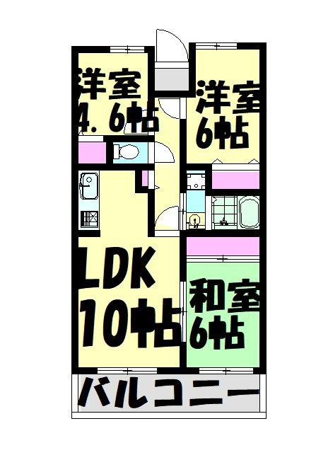 パストラル和泉(3LDK/4階)の間取り写真