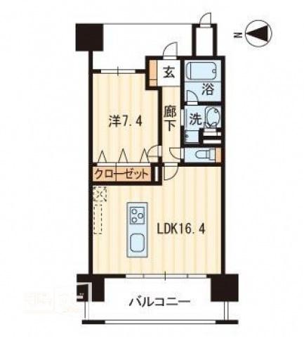 アルファステイツ高松駅前(1LDK/12階)の間取り写真