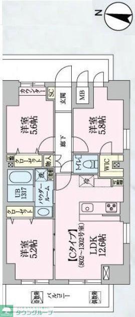 アーバンスカイライン大宮(3LDK/10階)の間取り写真