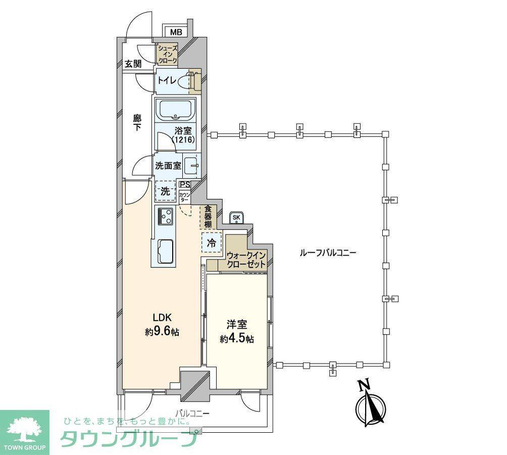 ブリシア三鷹(1LDK/4階)の間取り写真