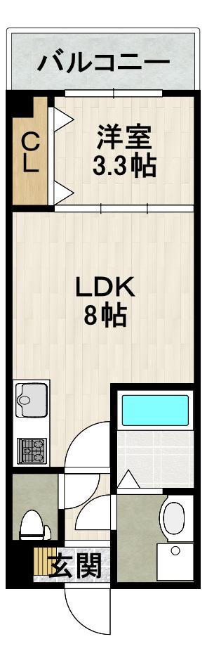 シエーナ川西中央3(1LDK/2階)の間取り写真