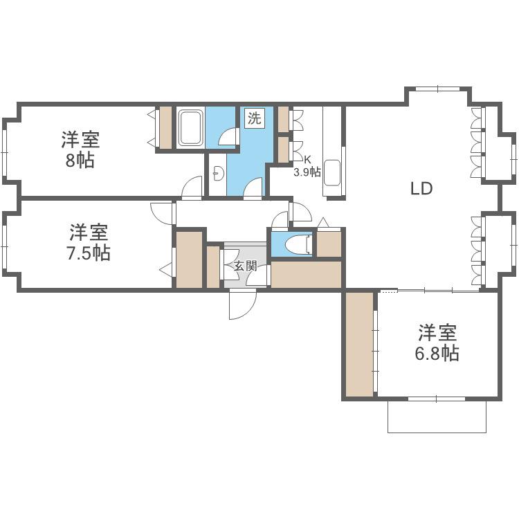 ベンデミア18(3LDK/3階)の間取り写真