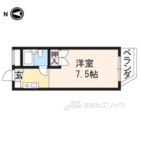 ドミ大田(1K/1階)の間取り写真
