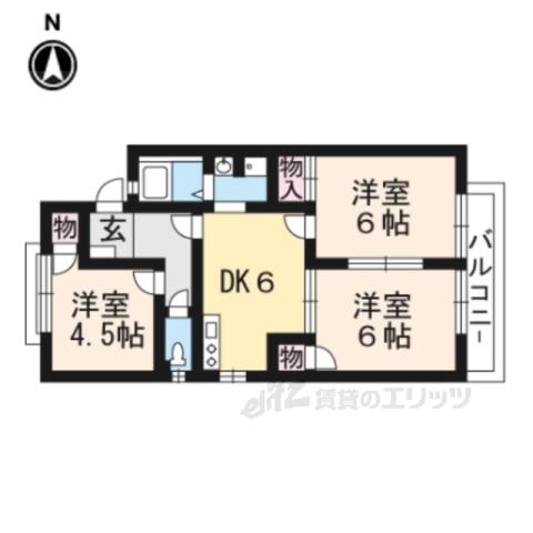草川ハイツ3(3DK/2階)の間取り写真