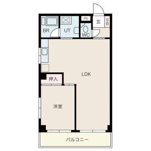 サンヴィラキヨス(1LDK/3階)の間取り写真
