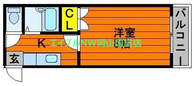 パークウェイ高島(1K/1階)の間取り写真