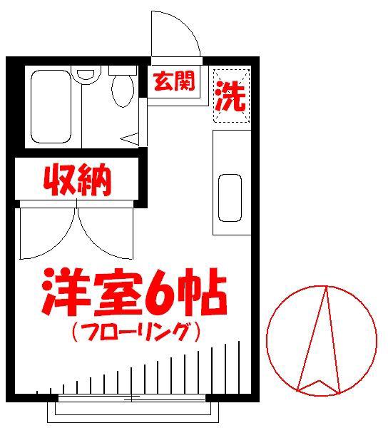 パラシオン泉(ワンルーム/2階)の間取り写真