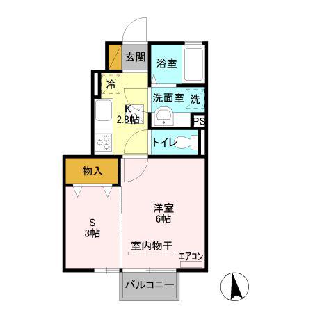 ル・シエル A(2K/1階)の間取り写真