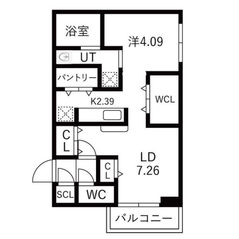 メラ ヴェルデ(1LDK/4階)の間取り写真