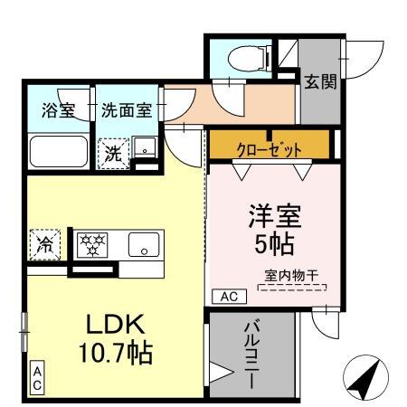 ディールーム豊田(1LDK/3階)の間取り写真