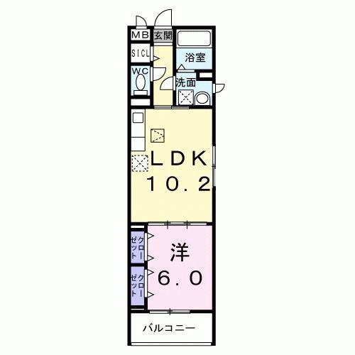 メゾン・ド・サンジュール(1LDK/1階)の間取り写真
