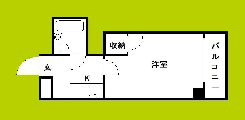 シティーアーク上町台(1K/3階)の間取り写真