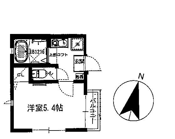 ハウス鶴見市場I(1K/1階)の間取り写真