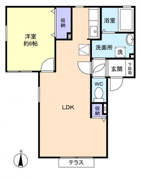 グリーンコート(1LDK/1階)の間取り写真
