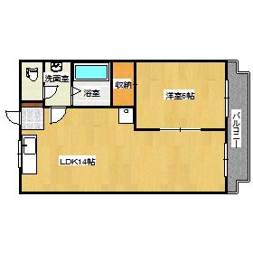 竜の口ハイツ(1LDK/1階)の間取り写真