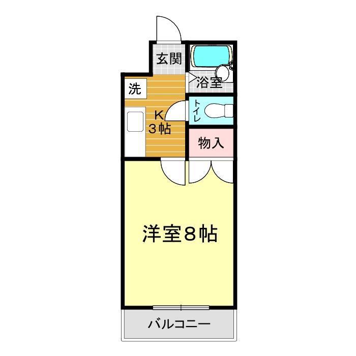 レトゥールビヨン(1K/2階)の間取り写真