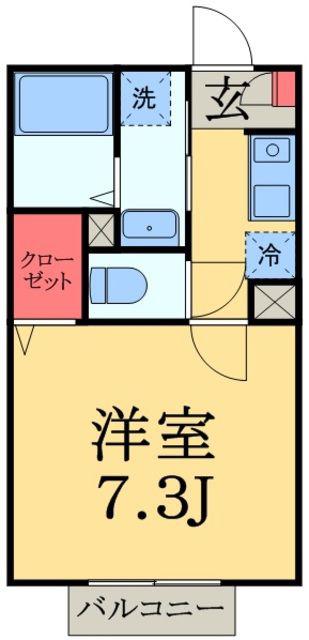 コンフォール蘇我(1K/1階)の間取り写真
