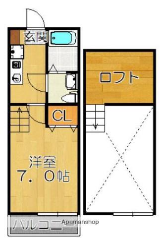 ミューエクセル別府(1K/1階)の間取り写真