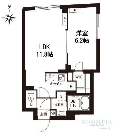 レピュア旗の台レジデンス(1LDK/1階)の間取り写真