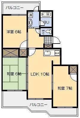 サングリッター清山(3LDK/3階)の間取り写真
