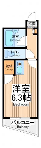 アイ・シュライン川崎大師東(ワンルーム/4階)の間取り写真